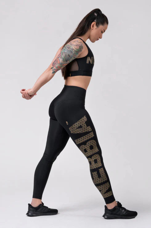 Gold NEBBIA print leggings