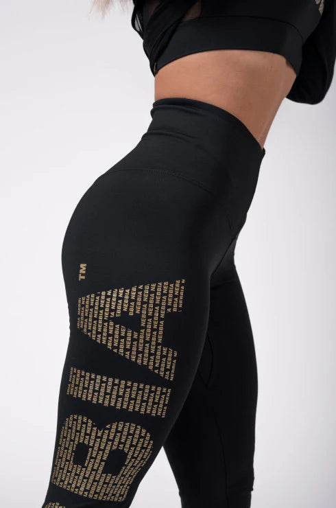 Gold NEBBIA print leggings