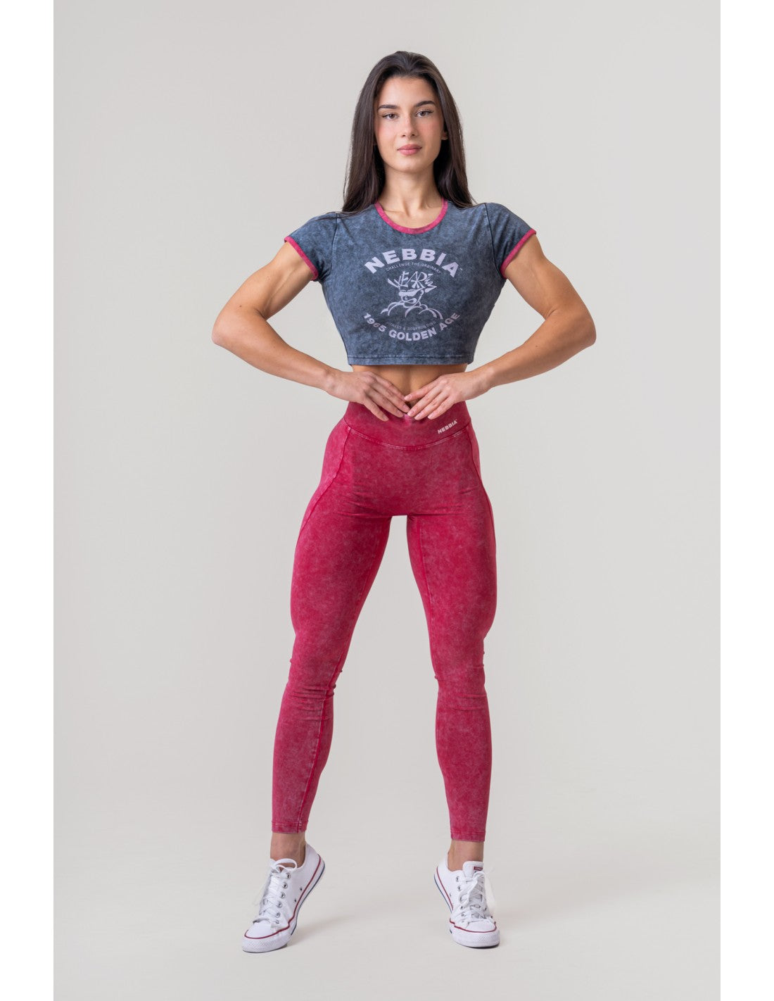 NEBBIA Washed high waisted leggings legacy