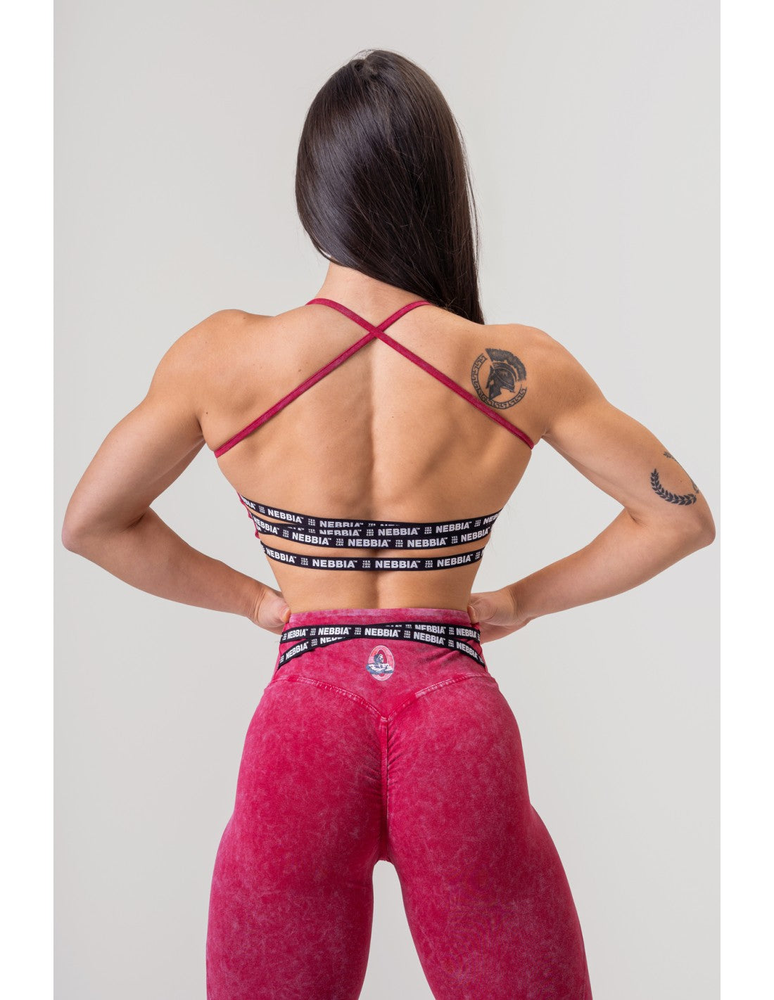 Washed open back sports bra legacy