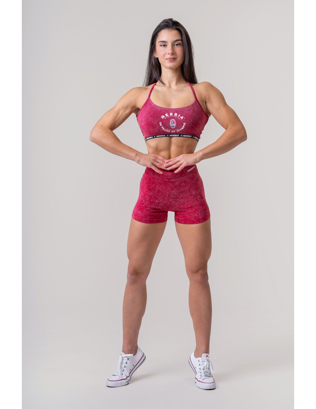 Washed open back sports bra legacy